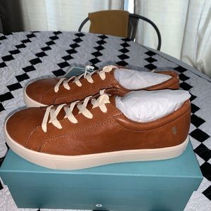 NWT - Leather , Whiskey colored  sneakers, size 9